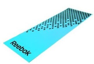 Тренировочный коврик (мат) для фитнеса мягкий Reebok (голубой-черный)  (RAMT-12235BL)
