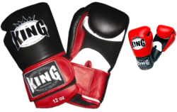 Перчатки боксерские тренировочные KING Air красные, черные 10-16 oz (KBGAV)