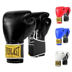 Боксерские перчатки на липучке Everlast 1910 Classic, 12-16 oz, белые, синие, красные, черные