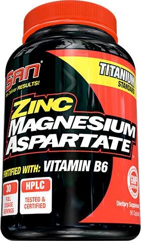 Витамины для сна ZMA SAN Zinc Magnesium Aspartate (90 капсул)